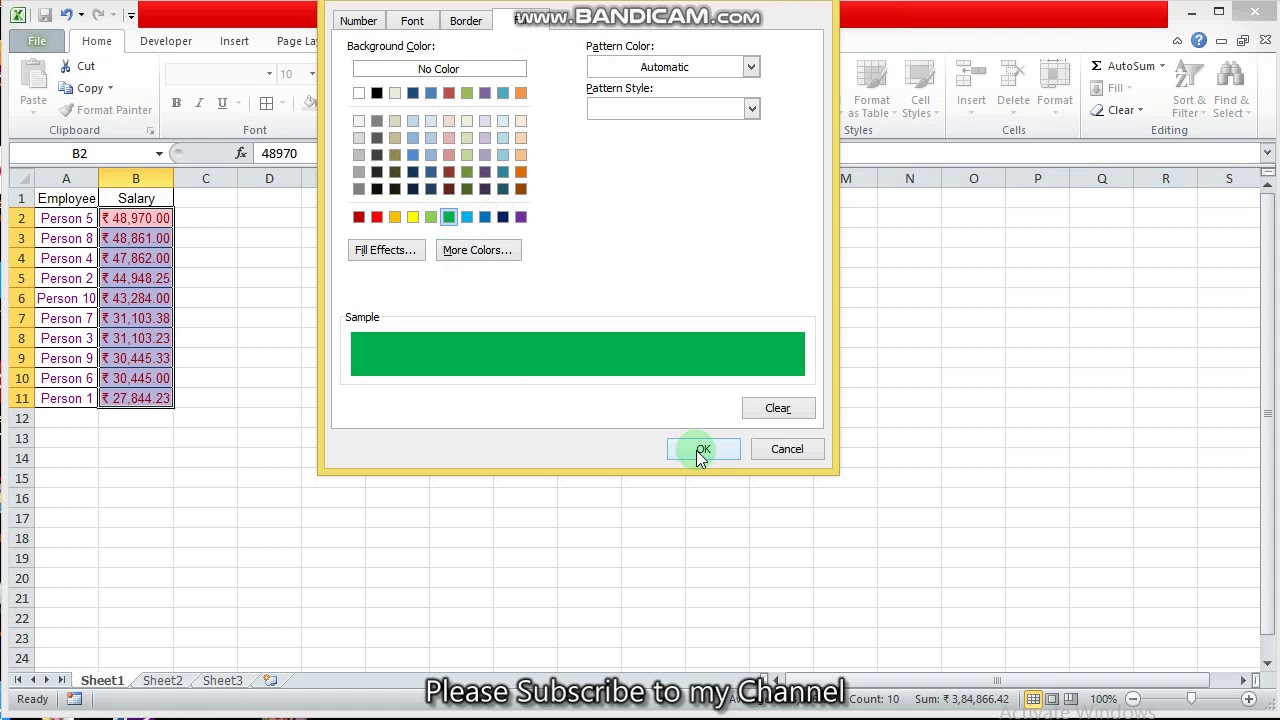 conditional formatting excel 2016 names