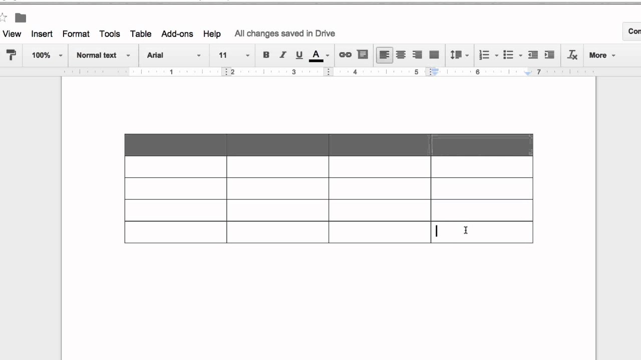 How to add a Table to Google Docs