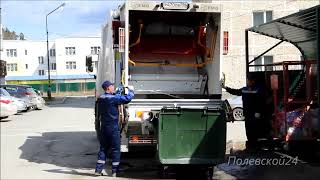 Как моют мусорные баки в Полевском