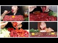 RAW BEEF YUKHOE ASMR COMPILATION/ 육회 먹방/  Beef Tartare Mukbang Compilation/ BaMi Food