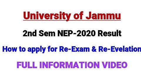 Jammu University 2nd Semester Result NEP-2020 | Re-Exam & Re-Evaluation Information