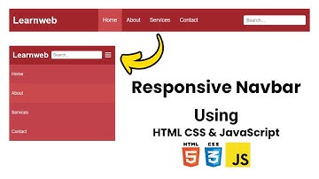 How To Create A Responsive Navigation Bar Using HTML CSS And JavaScript | Navbar HTML CSS