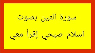 سورة التين بصوت اسلام صبحي #القران #اسلام_صبحي