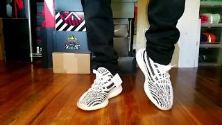 yeezy boost 350 v2 zebra on feet