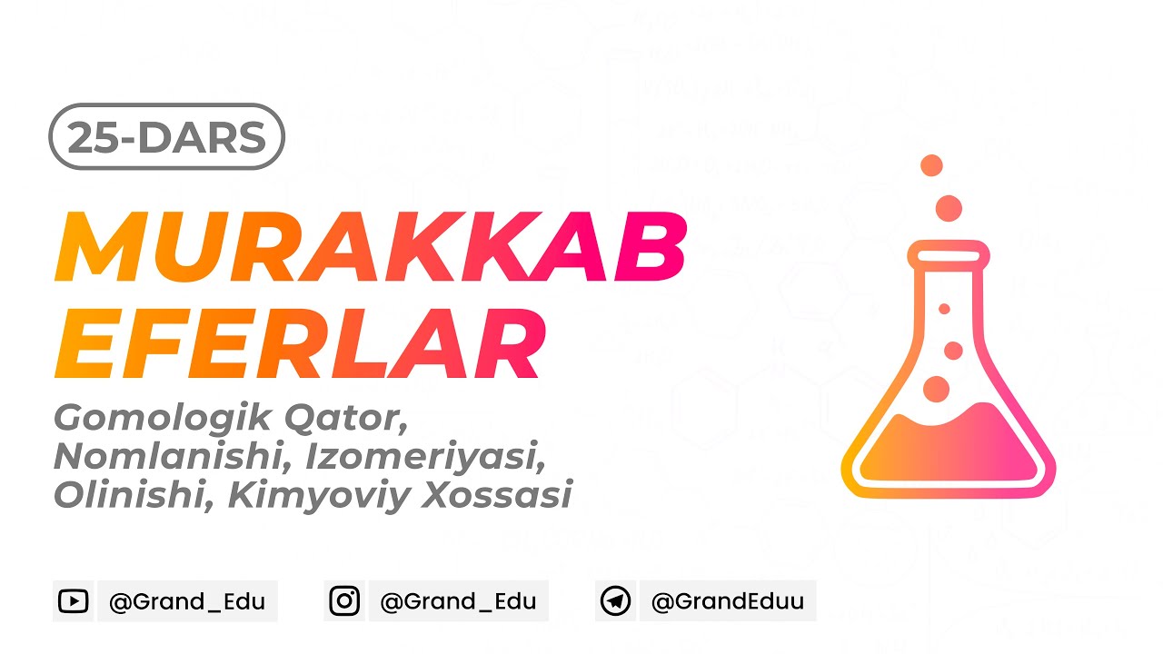 Murakkab Eferlar | Kimyo | Organika 25-dars