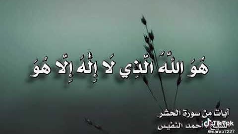 تلاوة ماتيسر من ||سورة الحشر|| لفضيلة الشيخ / أحمد النفيس
