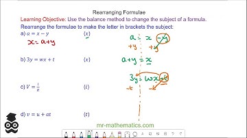 Rearranging Formulae
