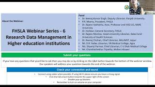 Webinar on research data management in higher education institutions