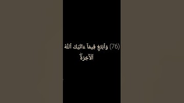 وَٱبۡتَغِ فِيمَآ ءَاتَيٰكَ ٱللَّهُ ٱلدَّارَ ٱلۡأٓخِرَةَۖ #سورة_القصص  #سورة #الجزائر