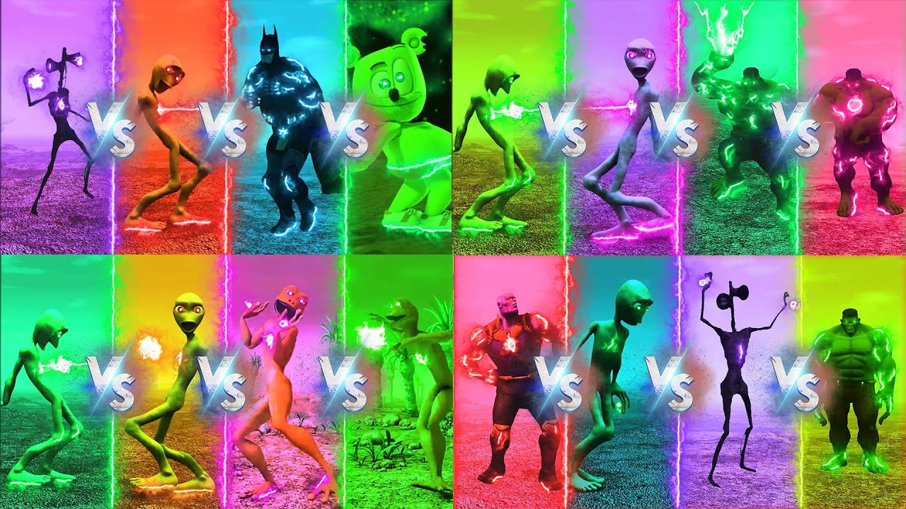 ALL COLOR DANCE CHALLENGE DAME TU COSITA VS HULK VS PATILA VS ALL   Alien Green dance challenge