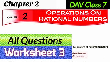 DAV Class 7 maths chapter 2 worksheet 3 all questions solved