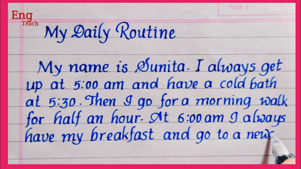 My Daily Routine in English | My Daily Routine | English writing ...