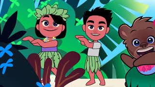 Анимационный мультфильм. Реклама Гавайской школы танца. Мишка КЕОЛА