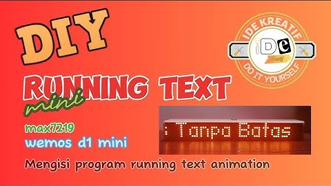 Cara isi program running text animation wemos d1 mini