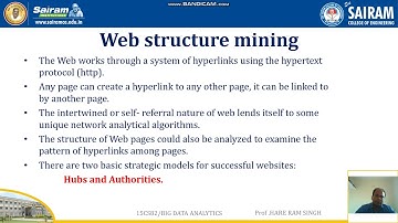 Lecturevideo 15CS82 Module5 Web Structure mining Hare Ram Singh