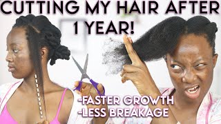 WATCH ME TRIM MY 4C NATURAL HAIR AFTER 1 YEAR 😱