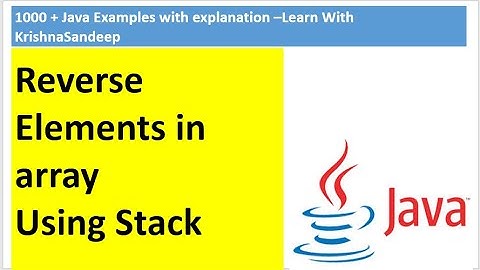 Java Program to reverse the elements in array?