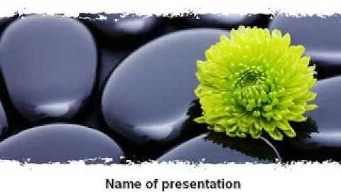 Yellow Flower In A Dark Blue Stones PowerPoint Template by PoweredTemplate.com