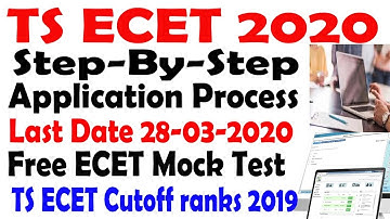 TS ECET 2020 Application Form step by step process | ts ecet 2020