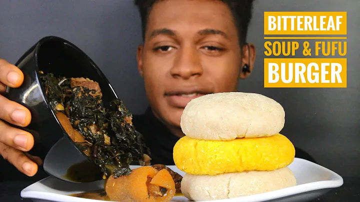 ASMR NIGERIAN EBA FUFU,BITTERLEAF SOUP, BEEF, COW SKIN & STOCKFISH EATING(No talking)|food Monger