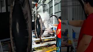 Enrollado de cable en grandes carretes industriales #worker #process #cable #winding #industry