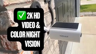 VIZIUUY Solar Powered Security Camera – 24⧸7 Protection, Wire Free!