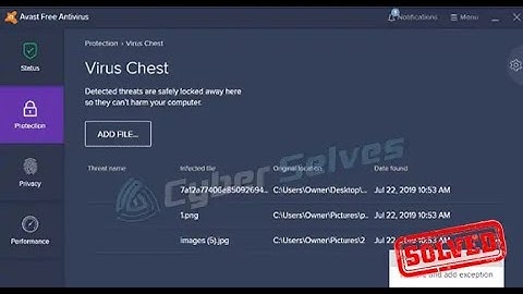 How to Stop Avast From Moving a File to Chest