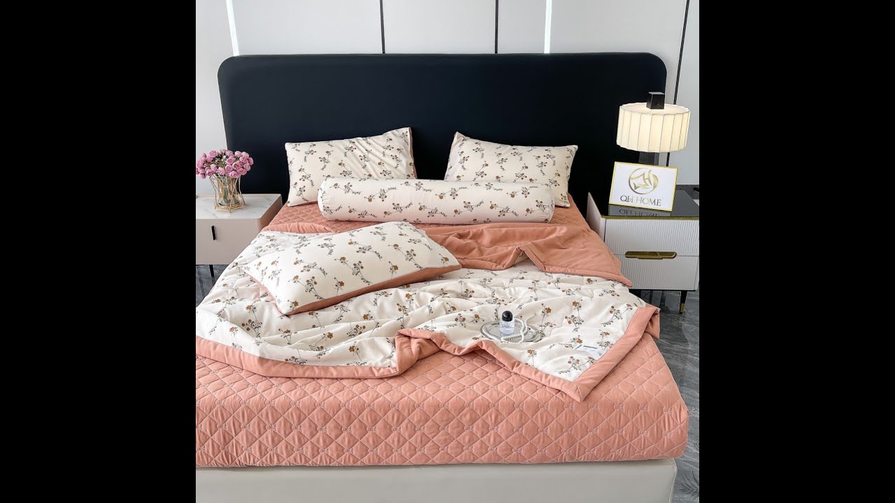 Ga Gối- Chăn Ga Gối Cotton Đũi- Chăn Ga Gối Cotton Đũi Hữu Cơ- Bộ Chăn Ga Gối Cotton Đũi Hữu Cơ Chần