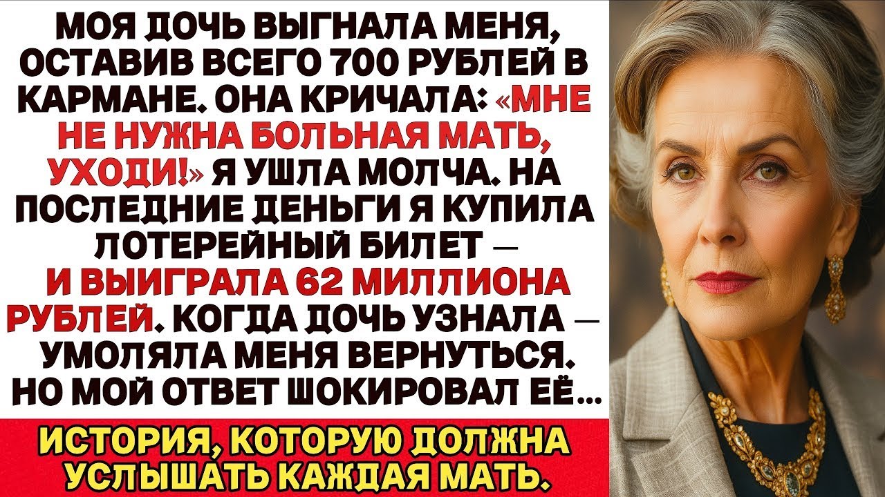 Моя Дочь Выгнала Меня Оставив Всего 700 Рублей В Кармане Но Я Выиграла 62 Млн Рублей В Лотерею, И