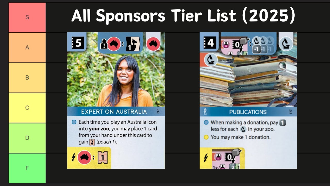 Ark Nova Sponsors Tier List (2025)