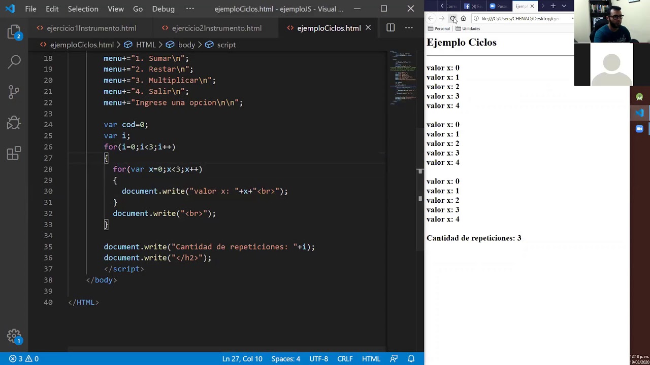 6. Uso de Ciclo for y Anidados en JavaScript [Fragmento Clase ...