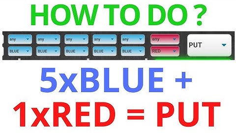 5 Blue Ticks + 1 Red Tick = Put/Fall