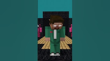 HELP Herobrine WIN the Glass Bridge (Squid Game) 🏃‍♂️  #minecraftanimation #trending