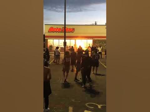 AutoZone burnt down due to riots in Minnesota - YouTube