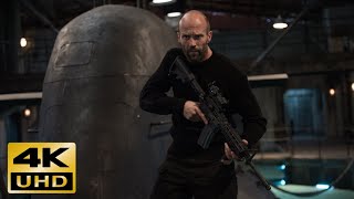 Jason Statham vs the drug Lord's mercenaries at the submarine base \/ Mechanic: Resurrection 4K