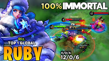 IMMORTAL ! Ruby Life Steal Goddess! [ Top 1 Global Ruby ] By Riz - Mobile Legend