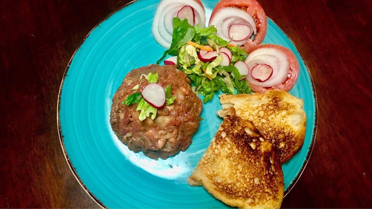 How to make / serve raw beef / beef tartare / Cannibal sandwich YouTube