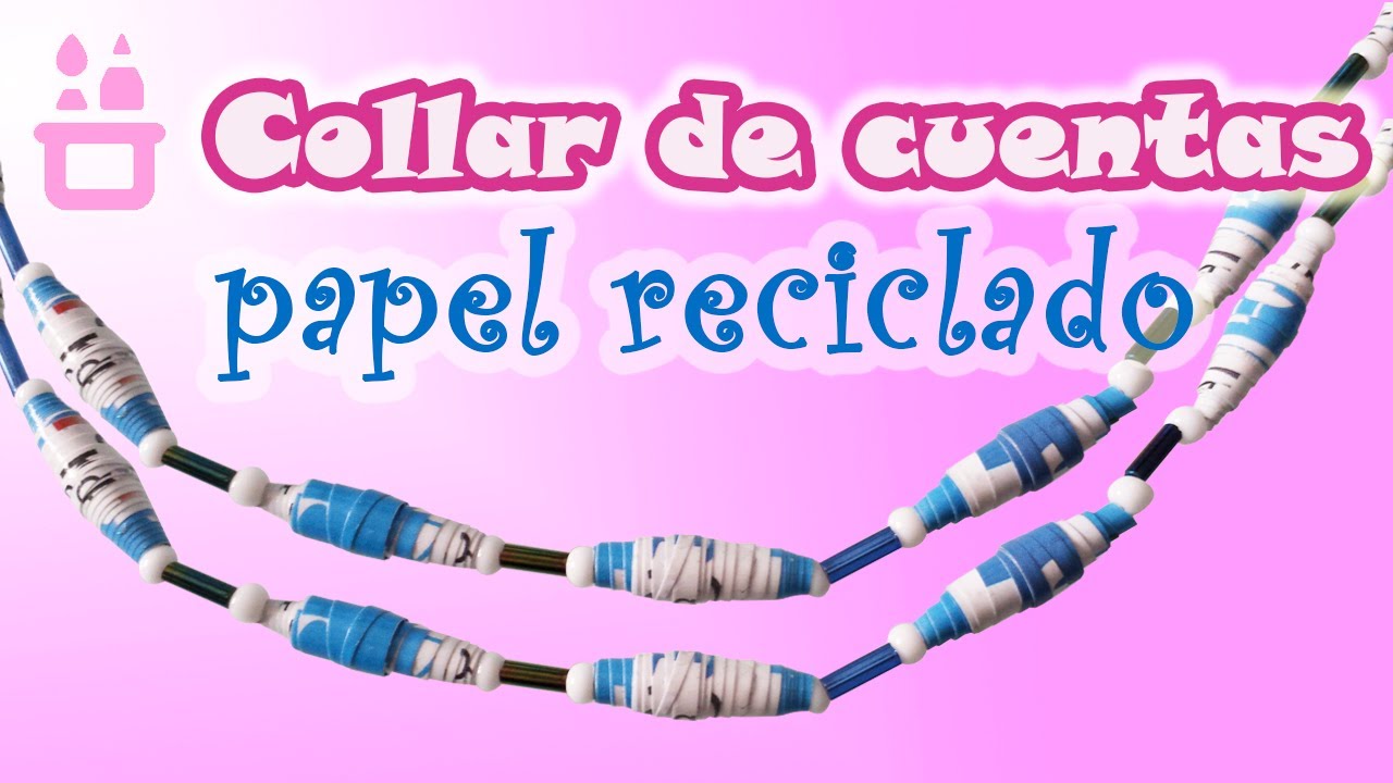 Collar de cuentas papel reciclado