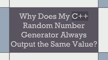Why Does My C++ Random Number Generator Always Output the Same Value?