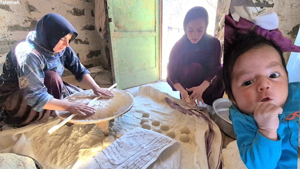 Fatemeh's happiness at seeing her mother after years; Fatemeh helps her mother with the household ch