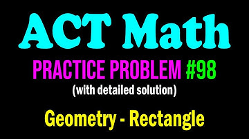 ACT Math Practice Problem #98 - A Nice Problem From Mensuration - Geometry | ACT Math