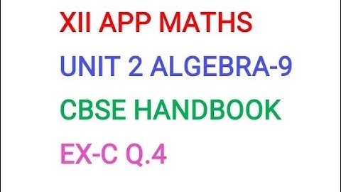 #appliedmathematics #cbseclass12 #cbsehandbook #matrices #matrix  XII APPLIED MATHS VIDEO - 9 EX - C