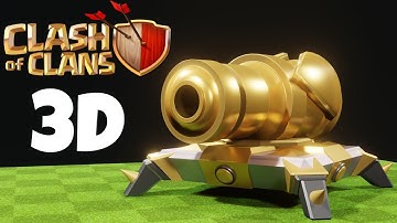 Clash of Clans Cannon 3D Model Art made with Blender 2.8