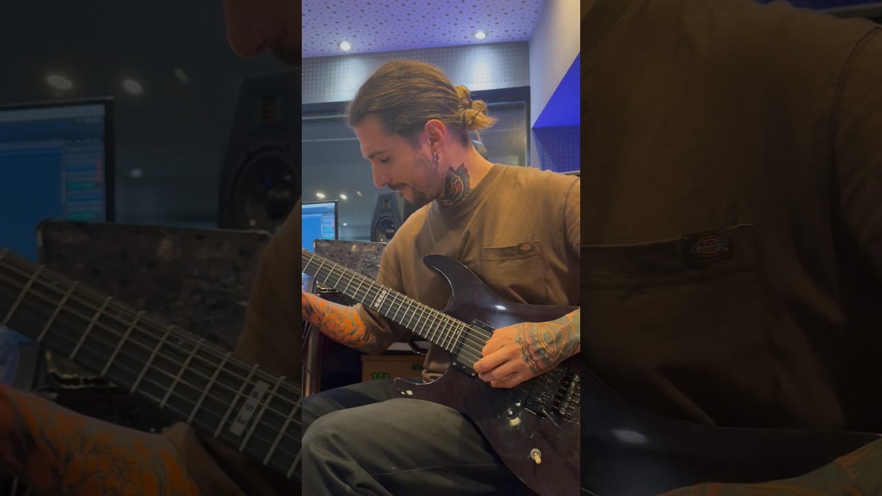 Ares recording guitars at Devasoundz Studios