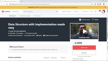 "Data Structure with implementation" course on udemy.com by Anand Mahajan