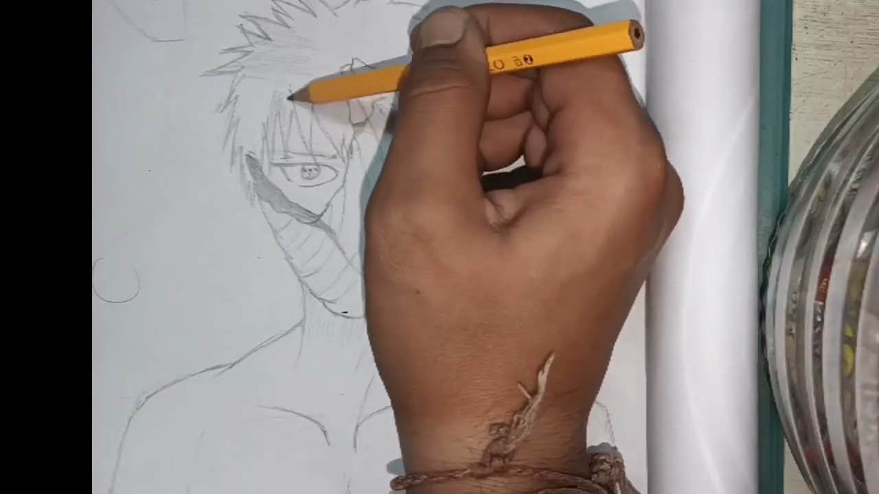 How to draw Obito Uchiha drawing in Naruto character 