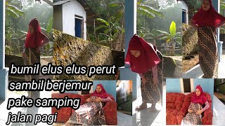 Sering Kontraksi Bumil Elus Elus Perut Sambil Berjemur
