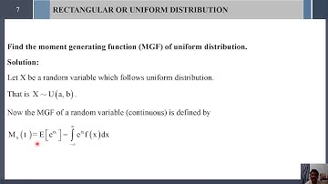 UNIFORM DISTRIBUTION MEAN-VARIANCE-MGF