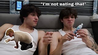 Trying DISGUSTING candy in our tour bus !!!