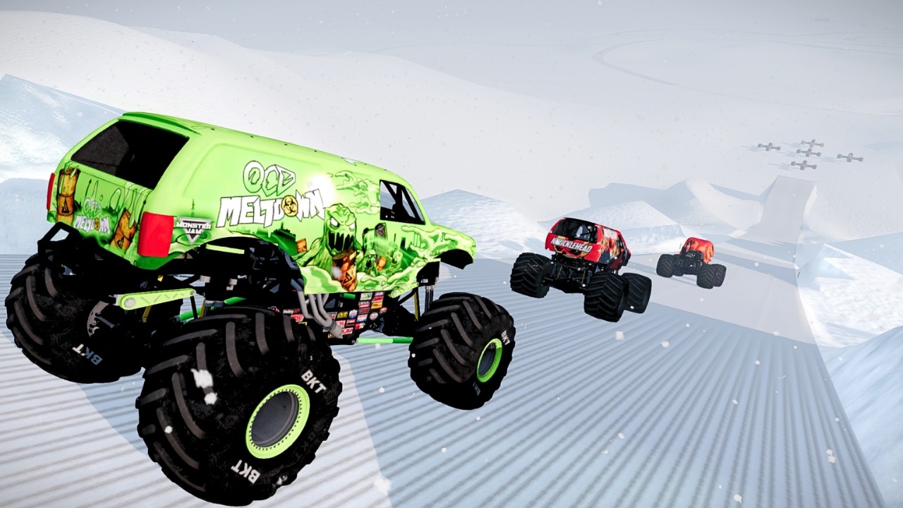 Monster Truck Obstacle Challenge – Spinners, Snow Ramp & Massive Final Jump | BeamNG.drive
